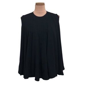 Co Collections Swing Blouse Size Small Black Pleated Triacetate